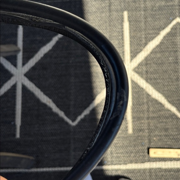 Vintage Juicy Couture Black Leather Tote Bag with Gold Accents Y2K - Picture 9 of 10